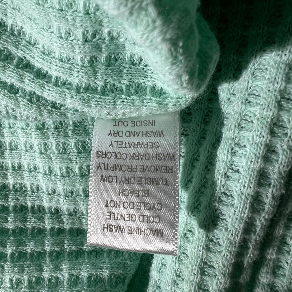 Hanes Comfort Sleep Mint Waffle Henley Top XL - Picture 7 of 7